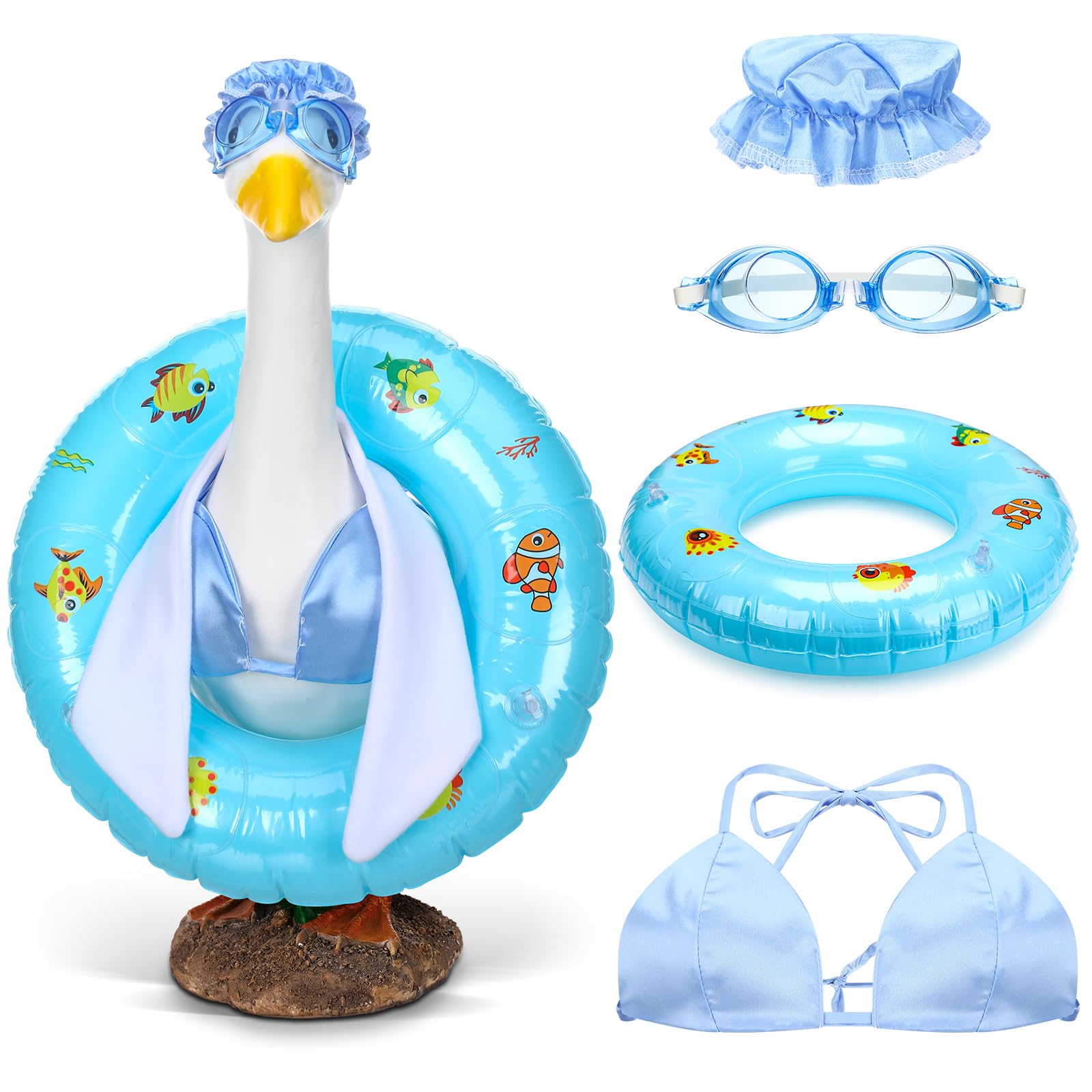 Cutecrop bikini goose outfit on a 23-inch goose boosts porch appeal and playful charm