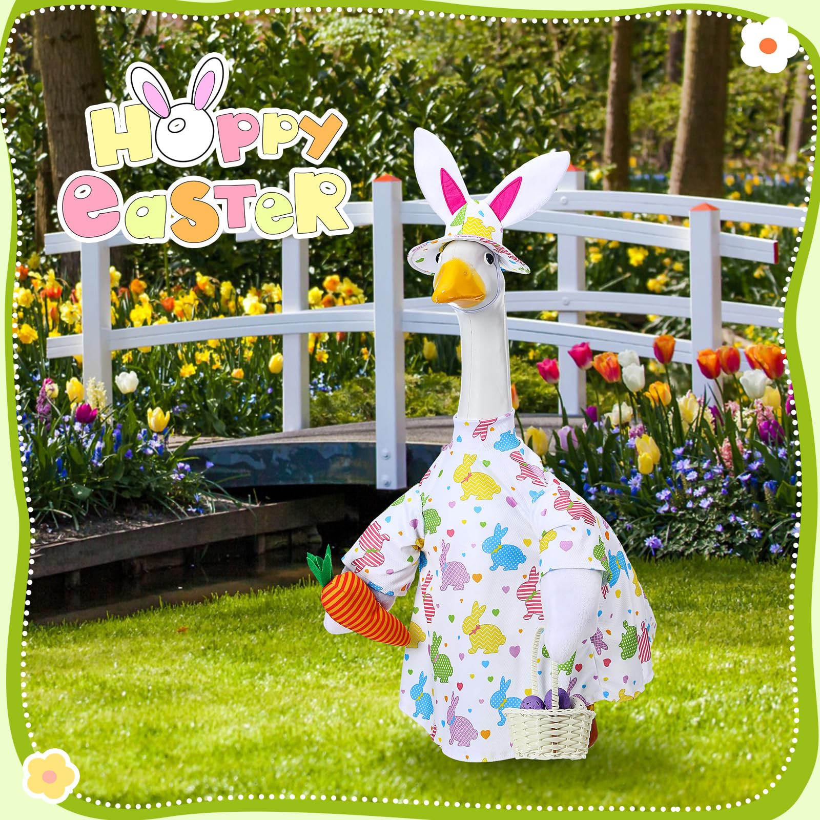 Cutecrop goose clothes in bright colors for stand-out porch or lawn display.
