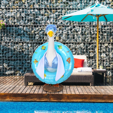 Cutecrop goose-costume-summer-design closeup shows sturdy fabric for outdoor decor