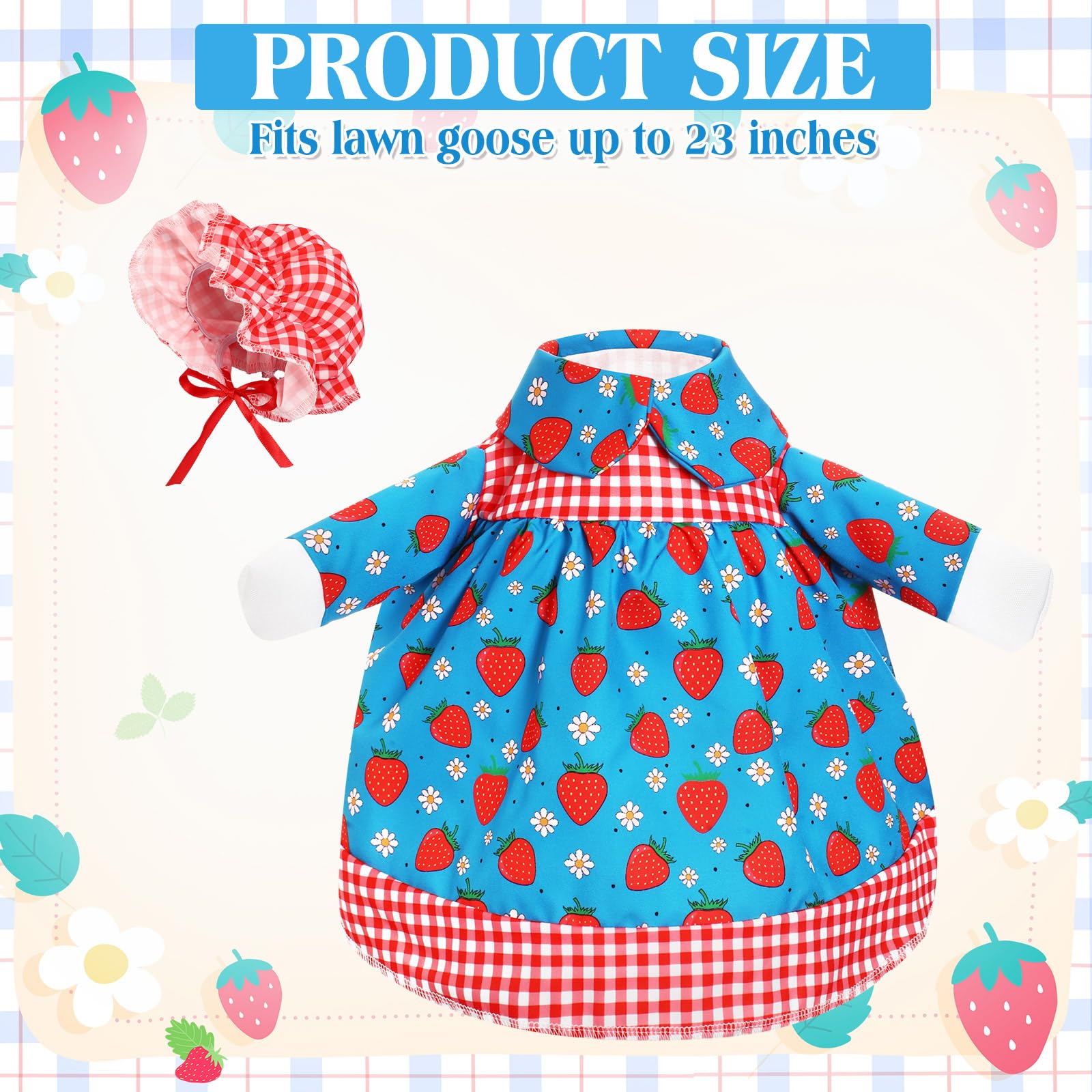Cutecrop strawberry goose outfit hat brings rustic flair to garden.