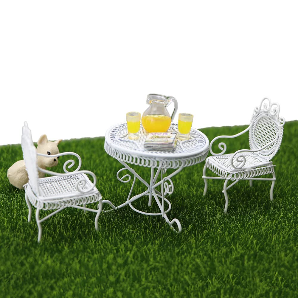 Cutemini dollhouse bistro chairs white, pair included for authentic tiny seating