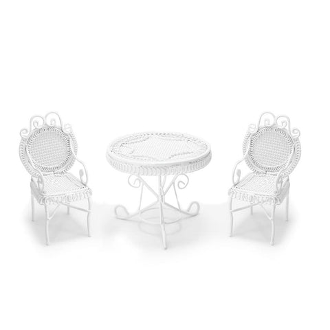 Cutemini dollhouse bistro set on patio, charming focal point for outdoor mini scenes