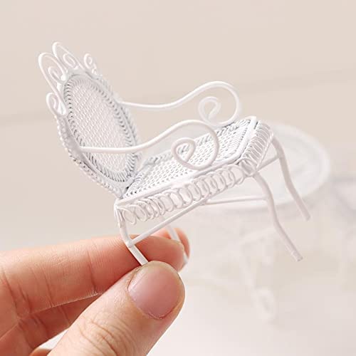 Cutemini dollhouse garden set white, versatile for patio and balcony scenes
