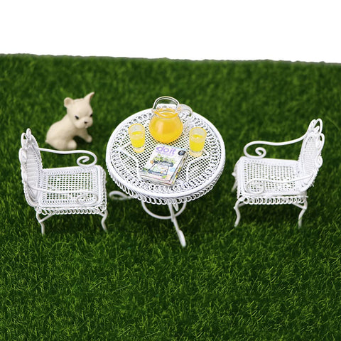 Cutemini openwork bistro table details, intricate metal design for miniature decor