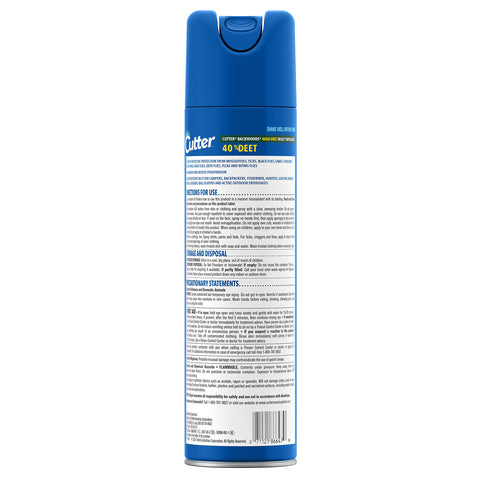 Cutter Backwoods aerosol application shows easy spray for active outdoor adventures.