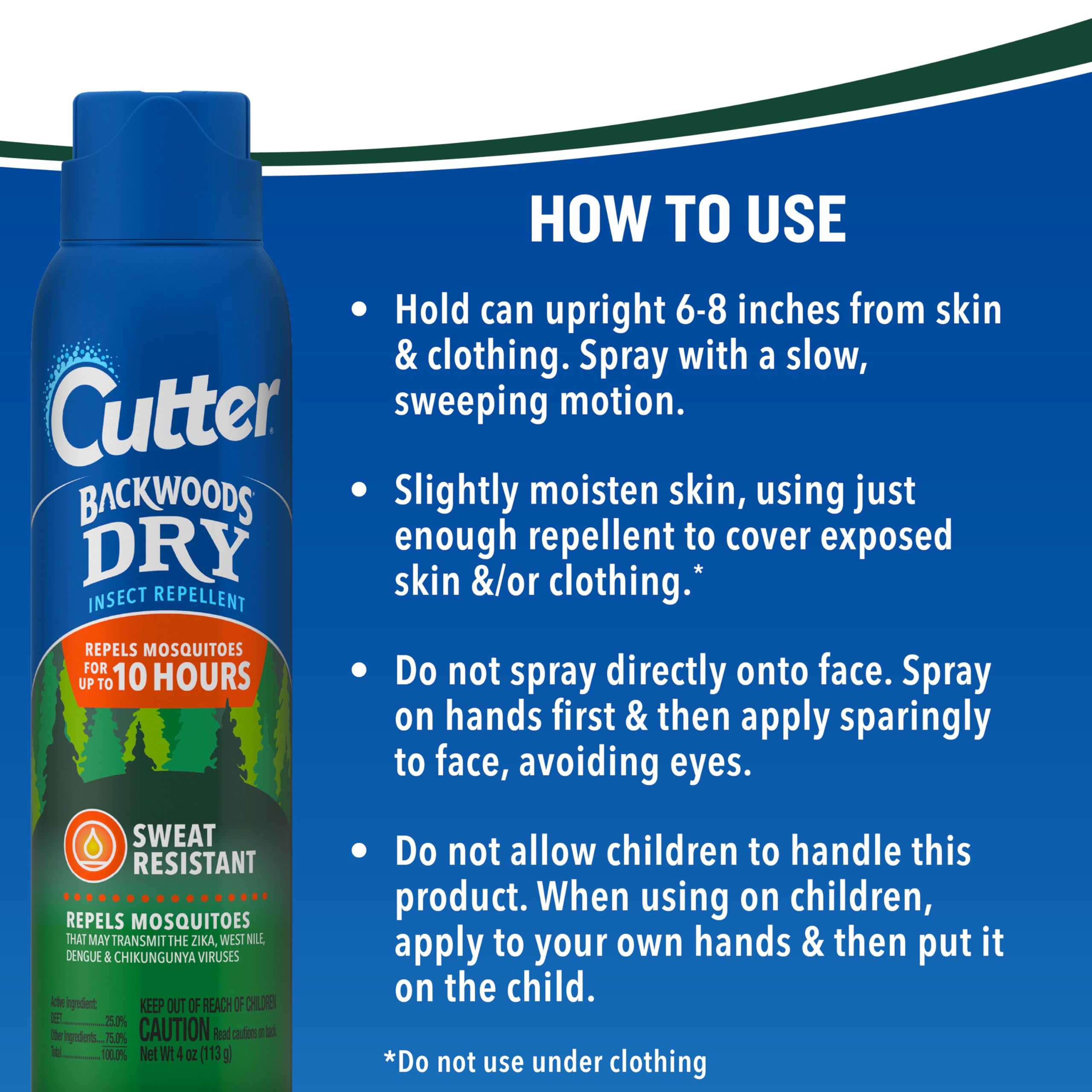 Four-ounce can of Cutter Backwoods Dry Insect Repellent in pack