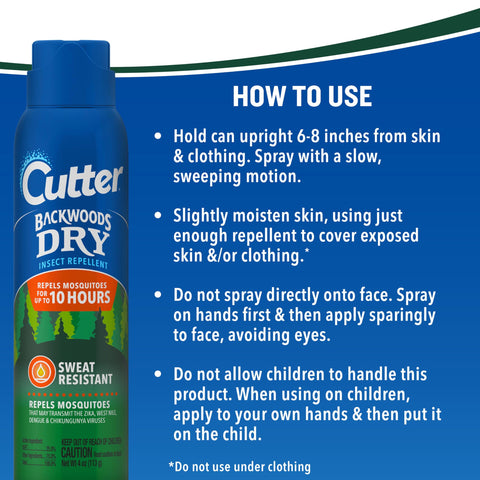 Four-ounce can of Cutter Backwoods Dry Insect Repellent in pack