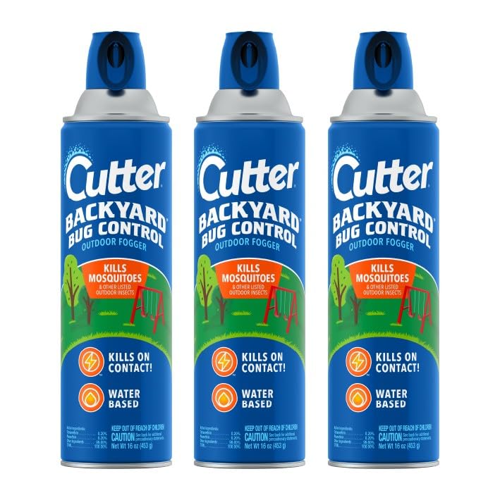 Cutter Backyard Bug Control Fogger 3-pack front view for outdoor pest protection