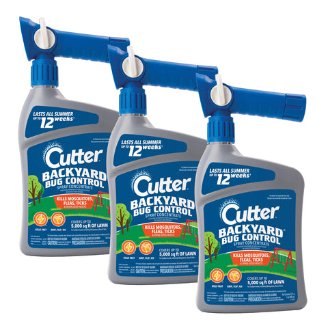 Cutter Backyard Bug Control spray bottle ready for lawn coverage