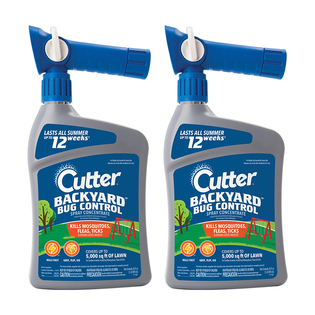 Cutter Backyard Bug Control Spray bottle ready to treat a lawn for mosquitoes.