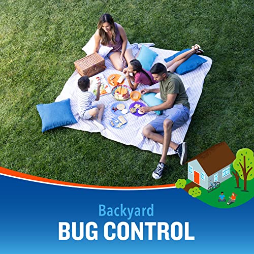 Cutter Backyard Bug Control spray covering up to 5,000 sq ft on lawns.