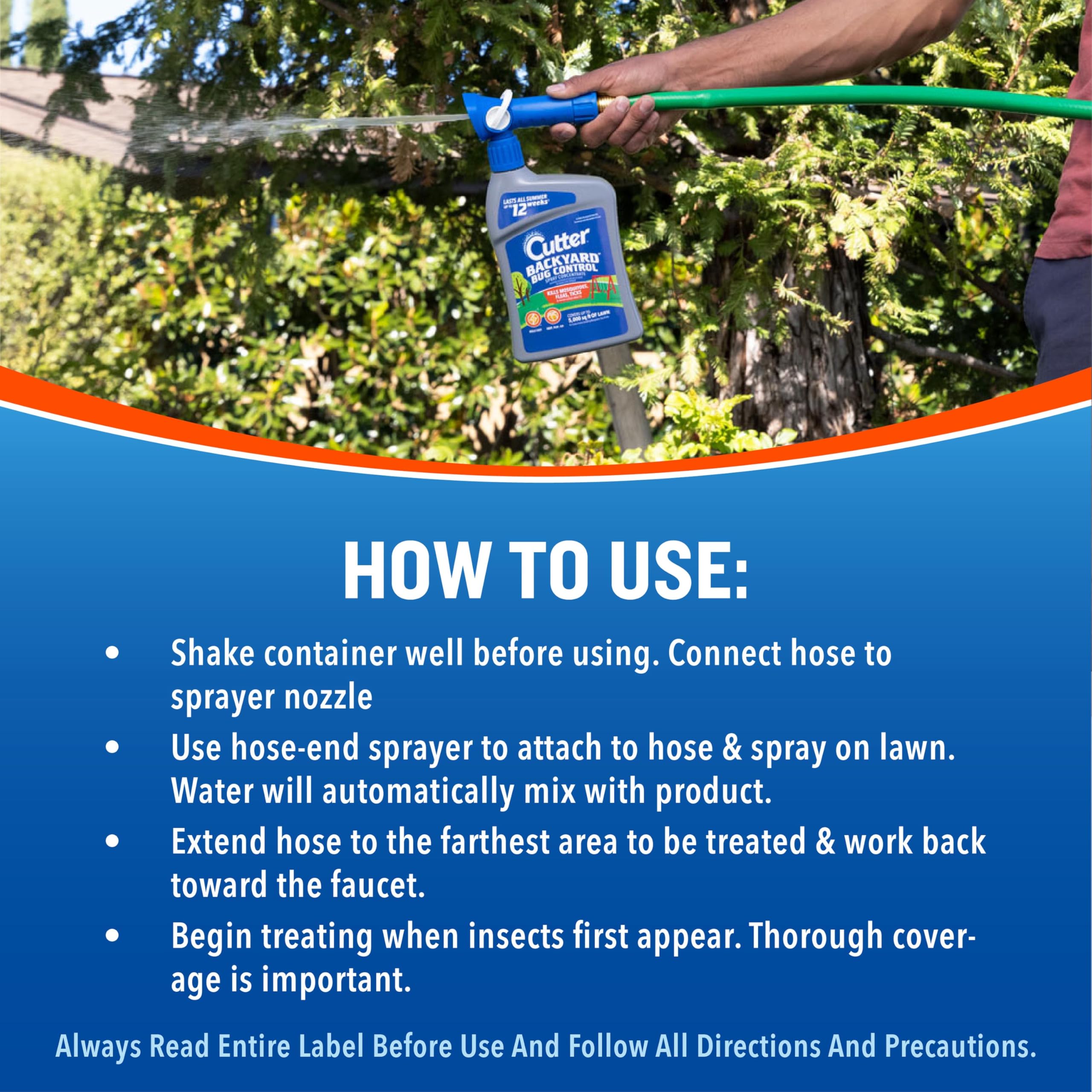 Cutter Backyard Bug Control provides up to 12 weeks of protection