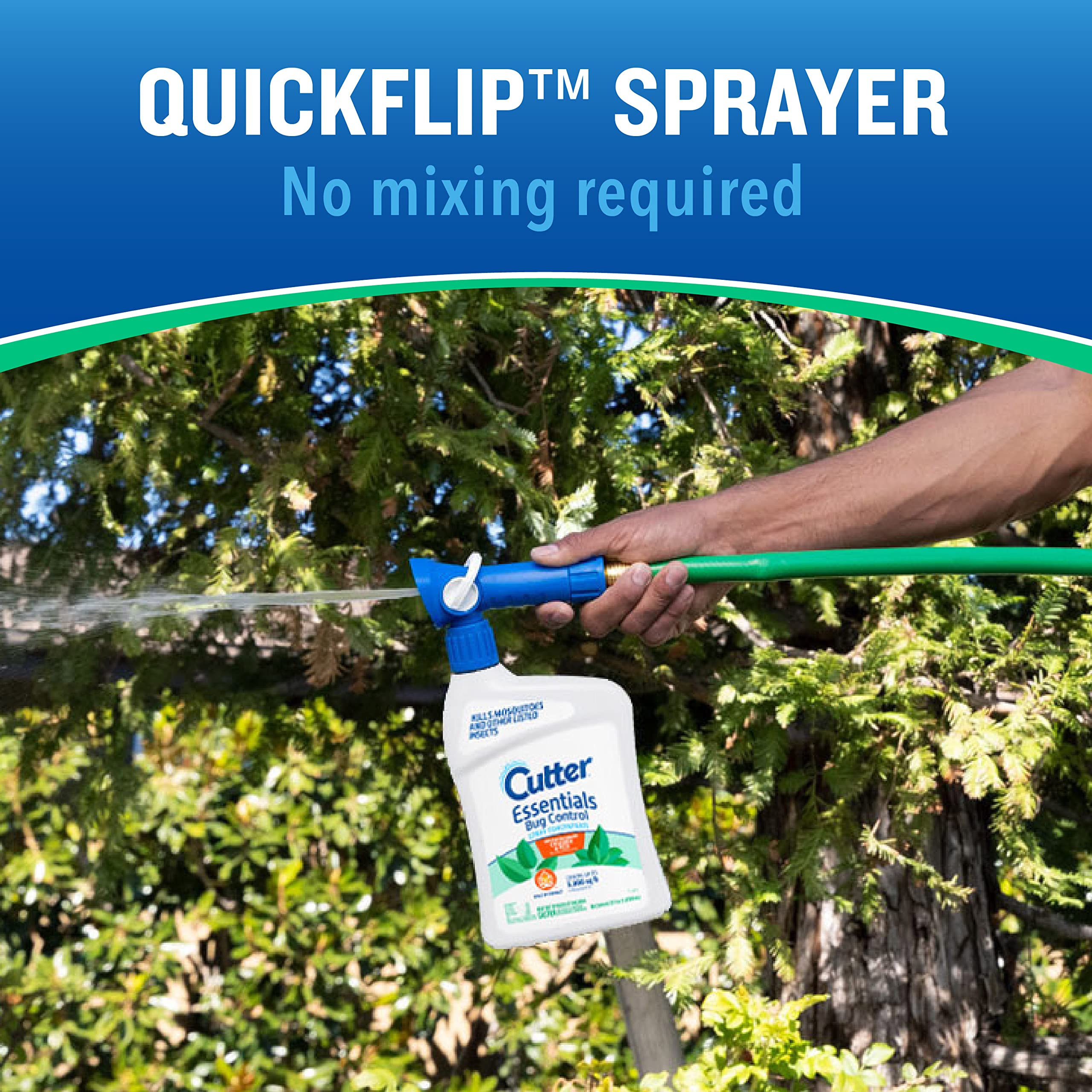 Kills mosquitoes and listed insects on contact with Cutter Essentials Bug Control Spray Concentrate