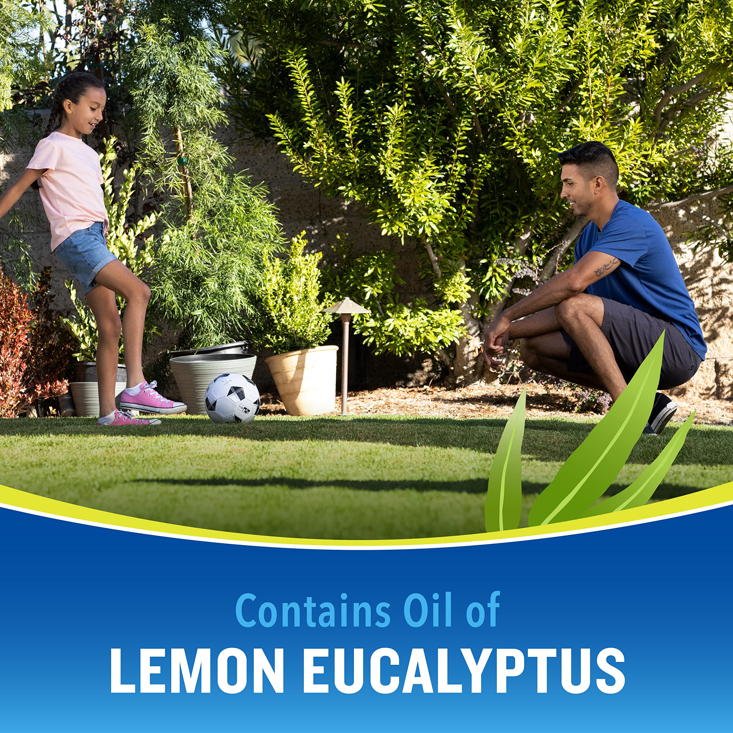 Close up of Cutter Lemon Eucalyptus bottle in hand