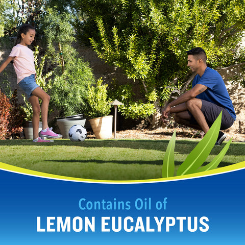Close up of Cutter Lemon Eucalyptus bottle in hand