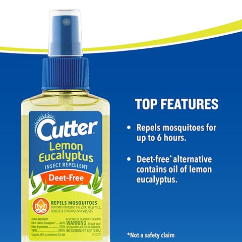 Cutter Lemon Eucalyptus repellent packaging shown for outdoor use