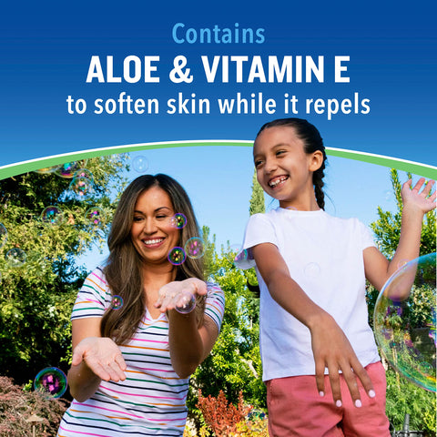 Cutter Skinsations with aloe and vitamin E softens skin while repelling insects