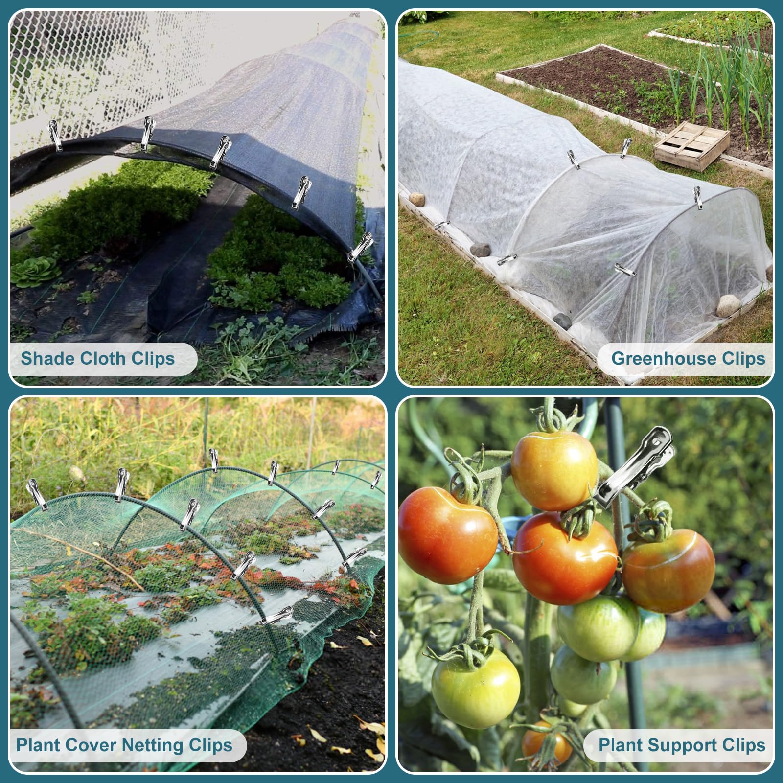 Cuxeedi heavy-duty clips secure netting and films against wind