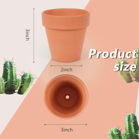 CUZZME small clay pot 3in, perfect for desk plants and tiny succulents.