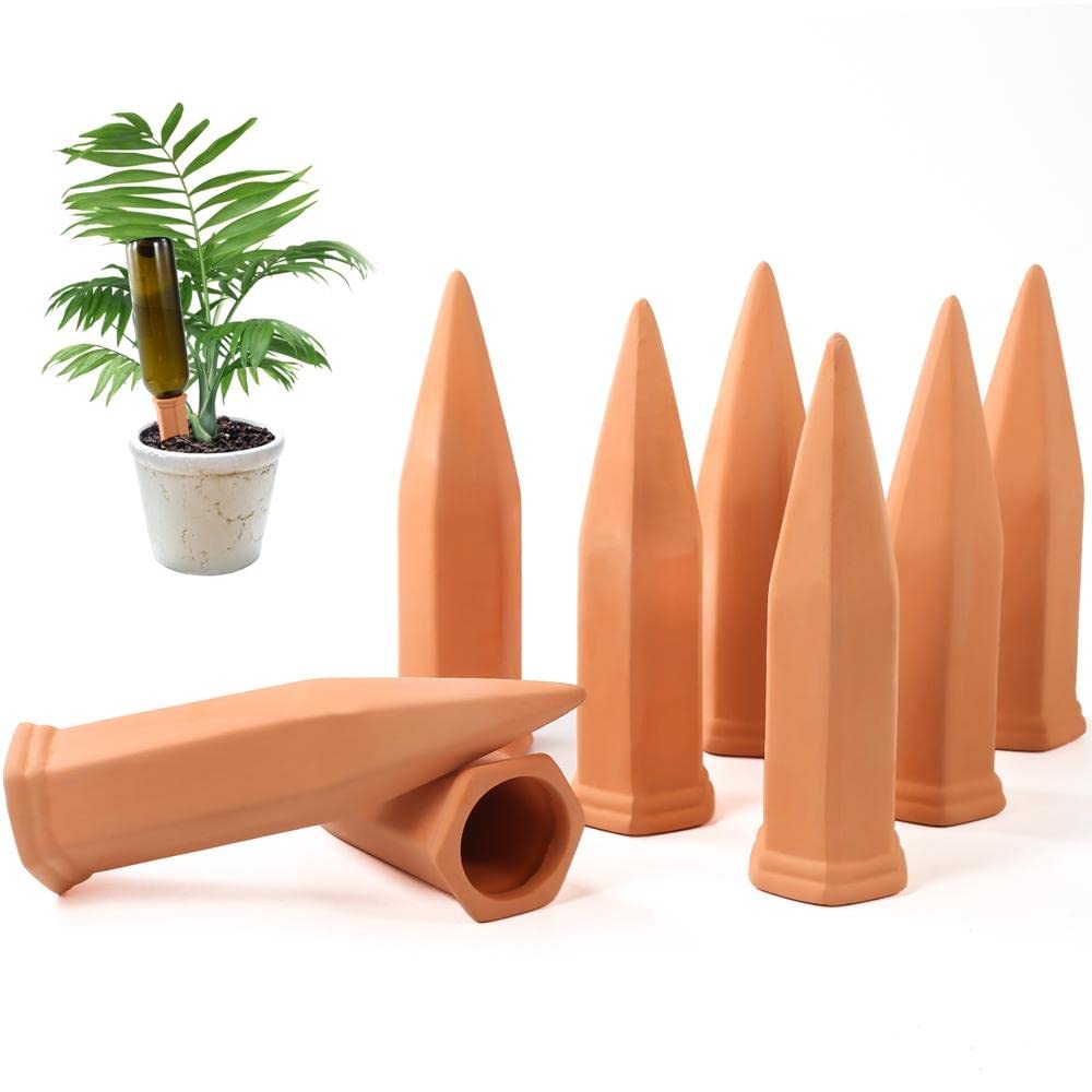CUZZME water spike terracotta demonstrates long-lasting moisture for thriving houseplants.