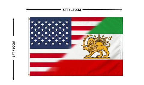 CVALTIVF historic USA-Iran flag captures heritage with sharp imagery for events.