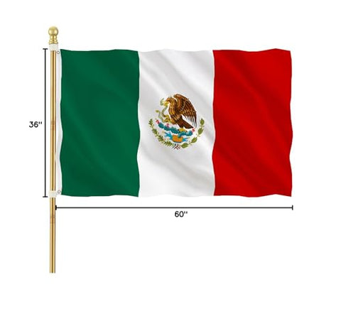 CVMEGE Mexico flag ready-to-hang design for schools and homes