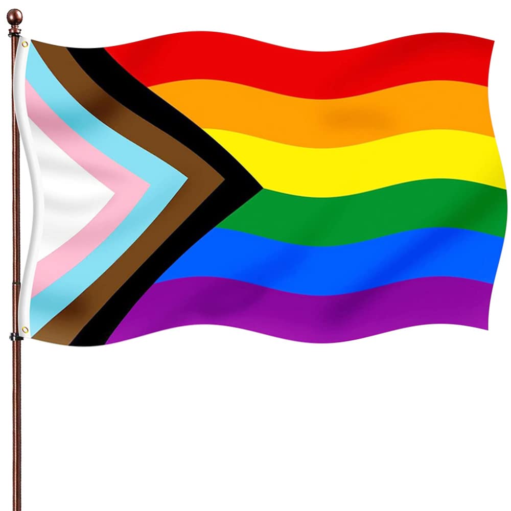 CVMEGE Progress Pride flag on a pole for vibrant outdoor display.