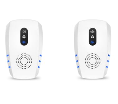 Cvtayn ultrasonic pest repellent plugged into outlet for chemical-free pest control.