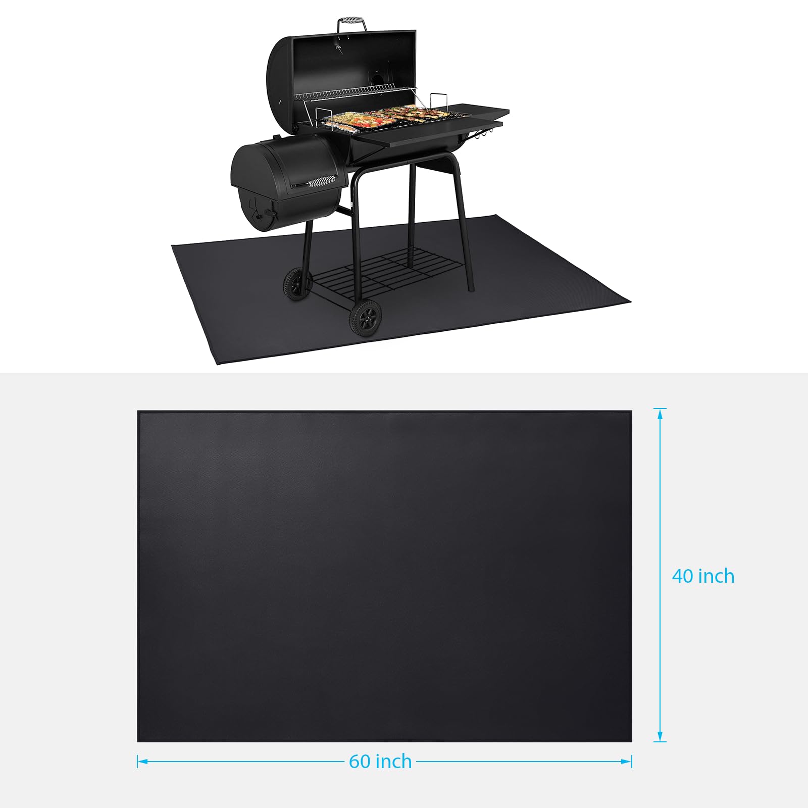 Cvtayn versatile grill mat suits decks, patios, fire pits, and indoor fireplaces.