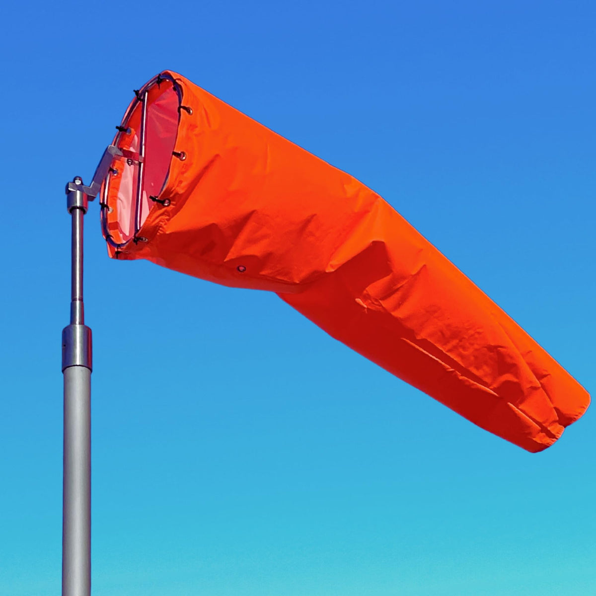 CW The Custom Windsock Co. 10x36 airport windsock in orange for high visibility at airfields.