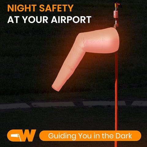 CW The Custom Windsock Co. gust prevention band helps maintain shape in strong winds.