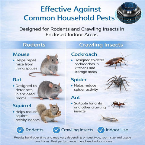 CWINDY ultrasonic device reduces spiders and ants in indoor spaces