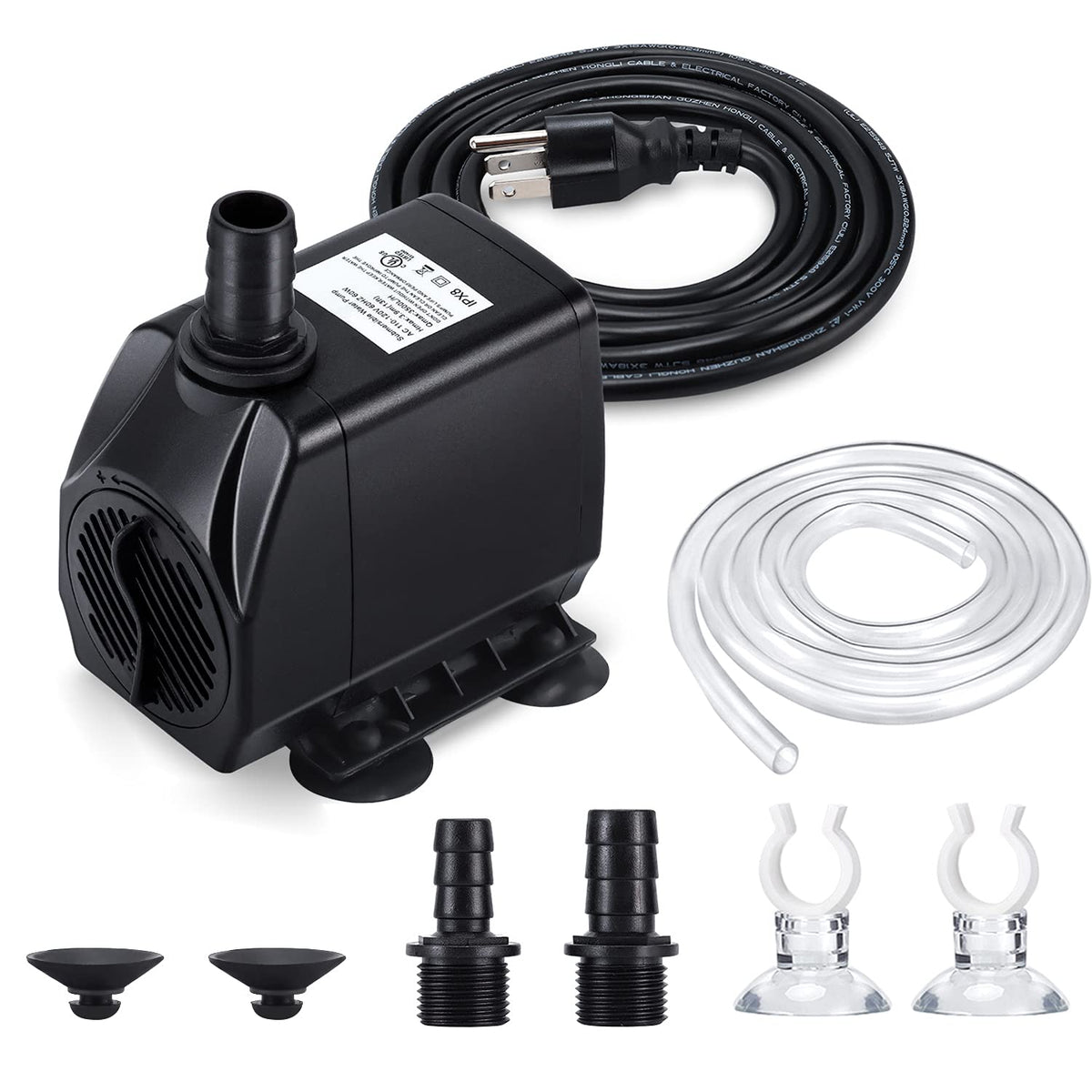 CWKJTOP fountain pump body with four suction cups for stable placement.
