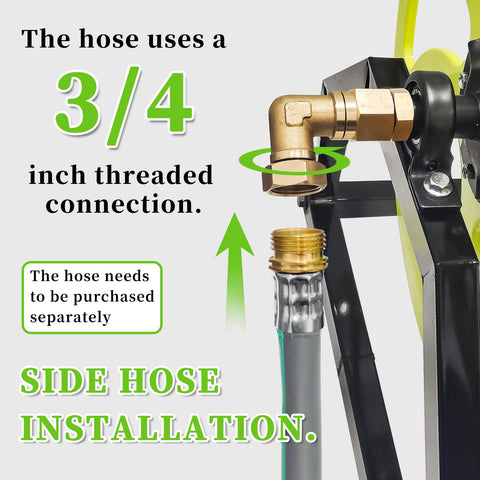 CXCESNS garden hose reel demonstrates 180-degree swivel for accessible reach.