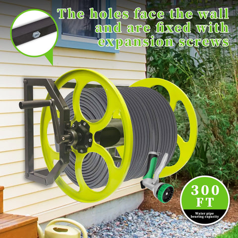 CXCESNS garden hose reel mounted on wall or floor for flexible setup.