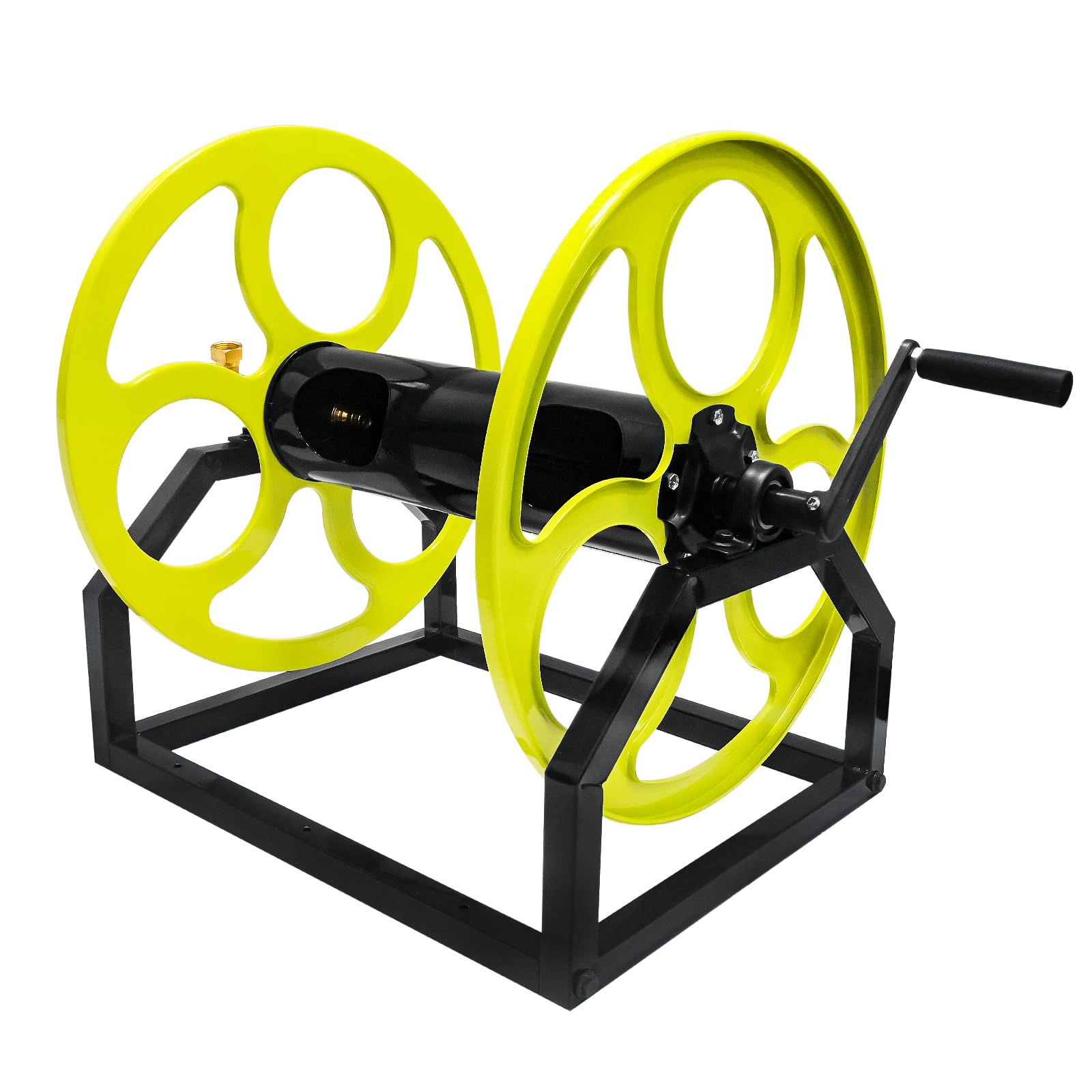 CXCESNS garden hose reel on wall mount stores up to 300 feet of hose neatly.