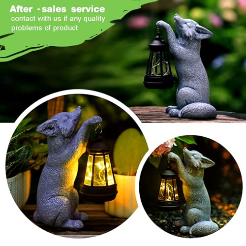 CXYCzsbj Waterproof resin fox statue endures weather while staying charming.