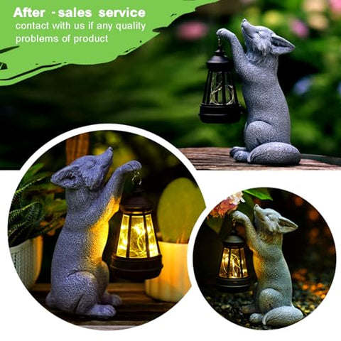 CXYCzsbj Waterproof resin fox statue endures weather while staying charming.