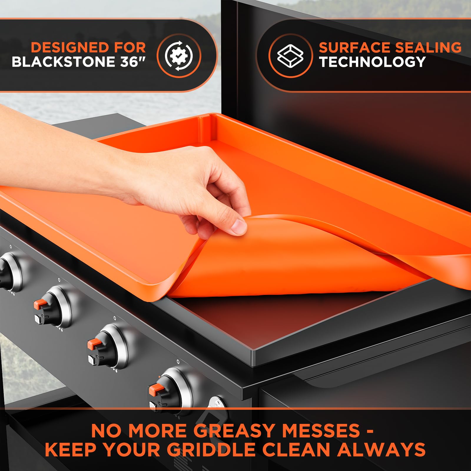 Cxesp silicone mat protects the griddle from dust and rust.