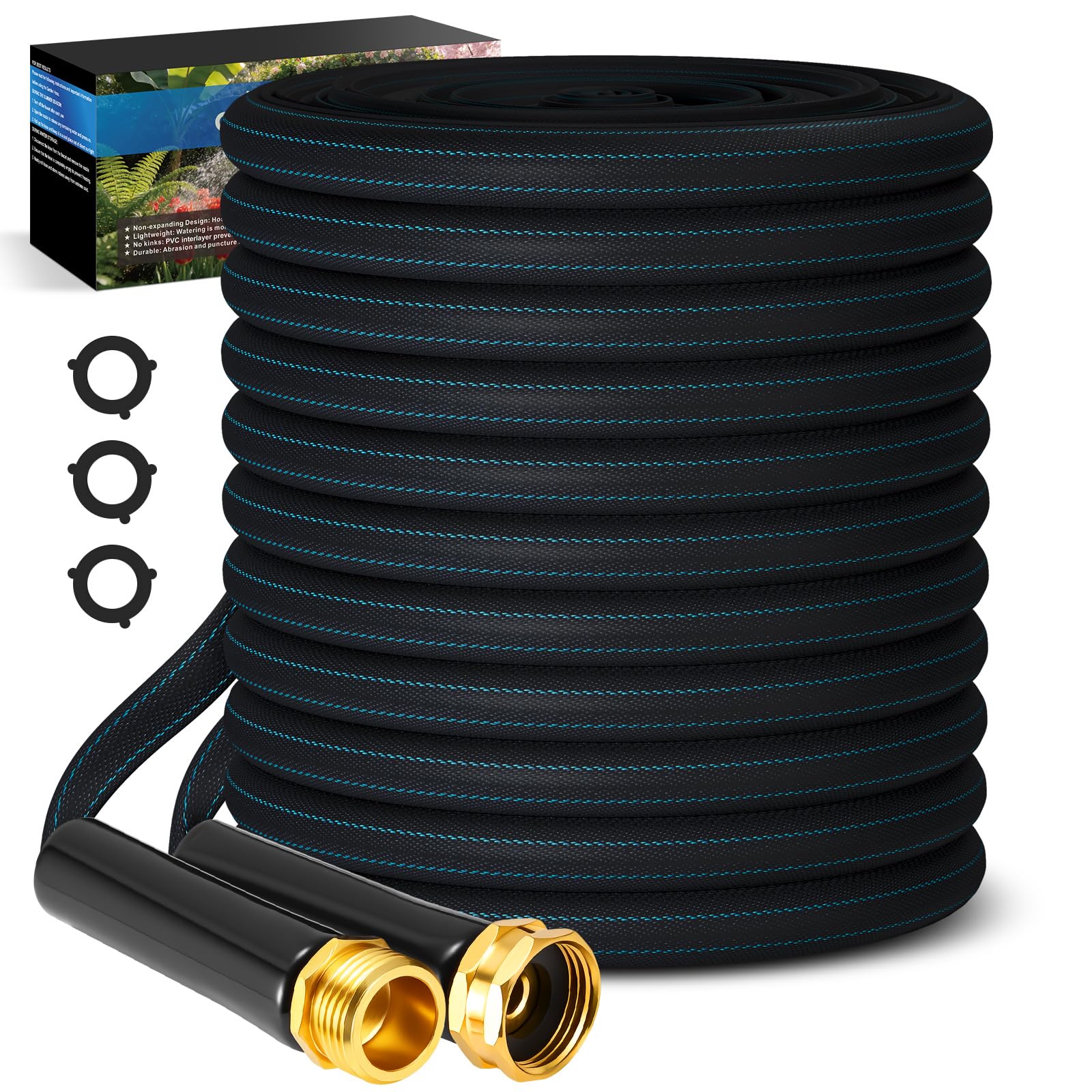 CXEZSIK 50ft garden hose, lightweight design for easy outdoor use.