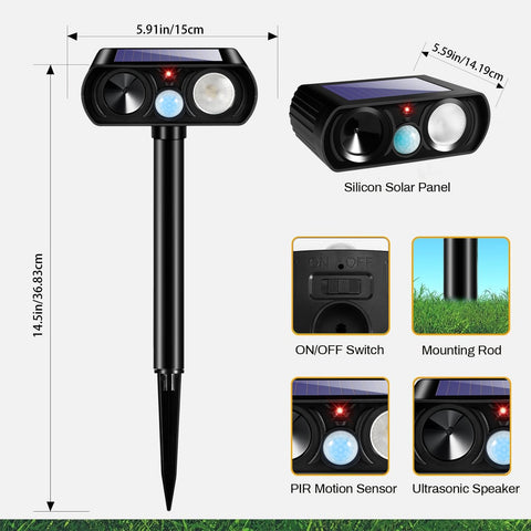 CXIENAOY easy-install outdoor deterrent mounts to ground or tree