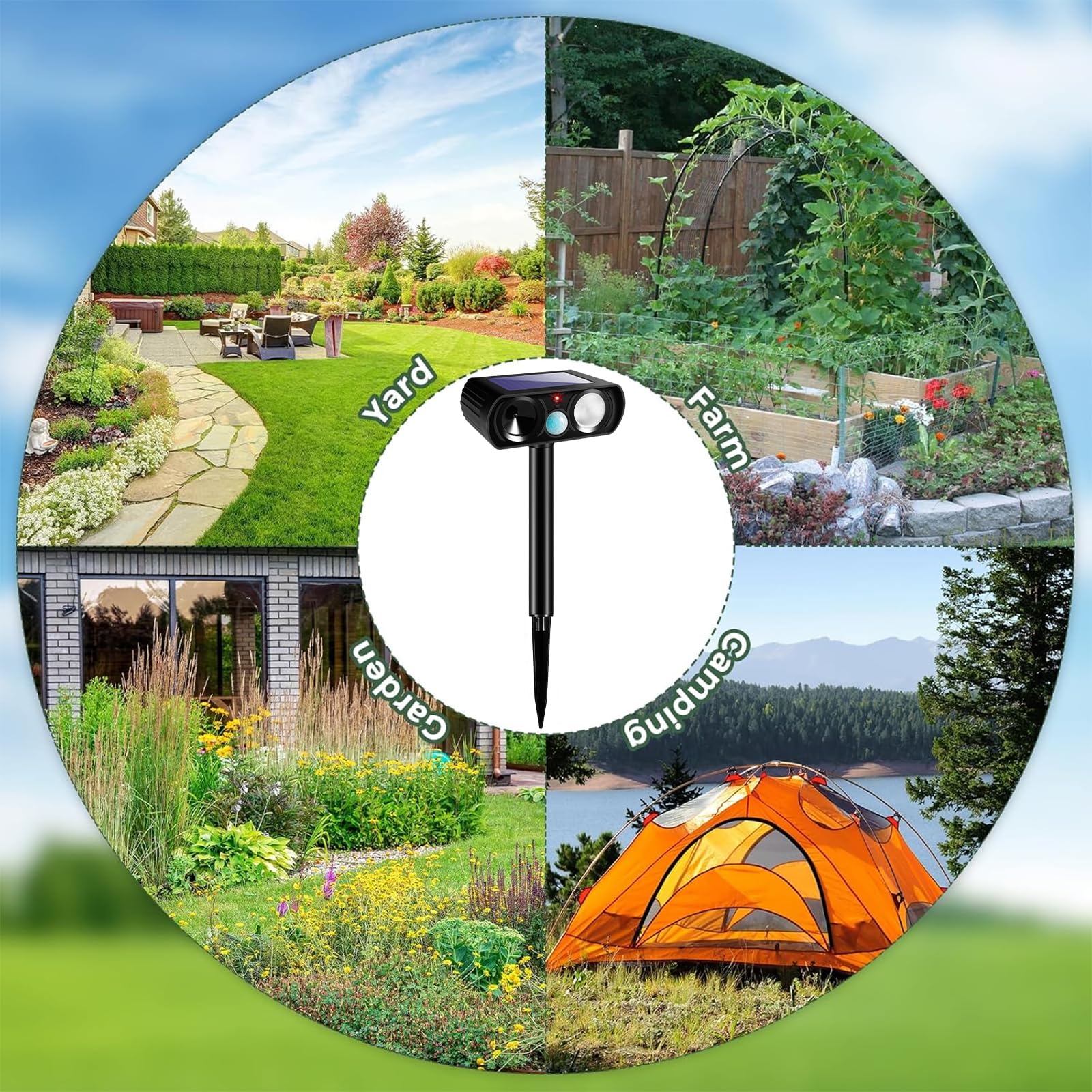 CXIENAOY motion-activated garden deterrent supports humane deterrence