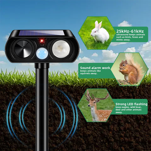 CXIENAOY weatherproof solar device deters wildlife in all seasons