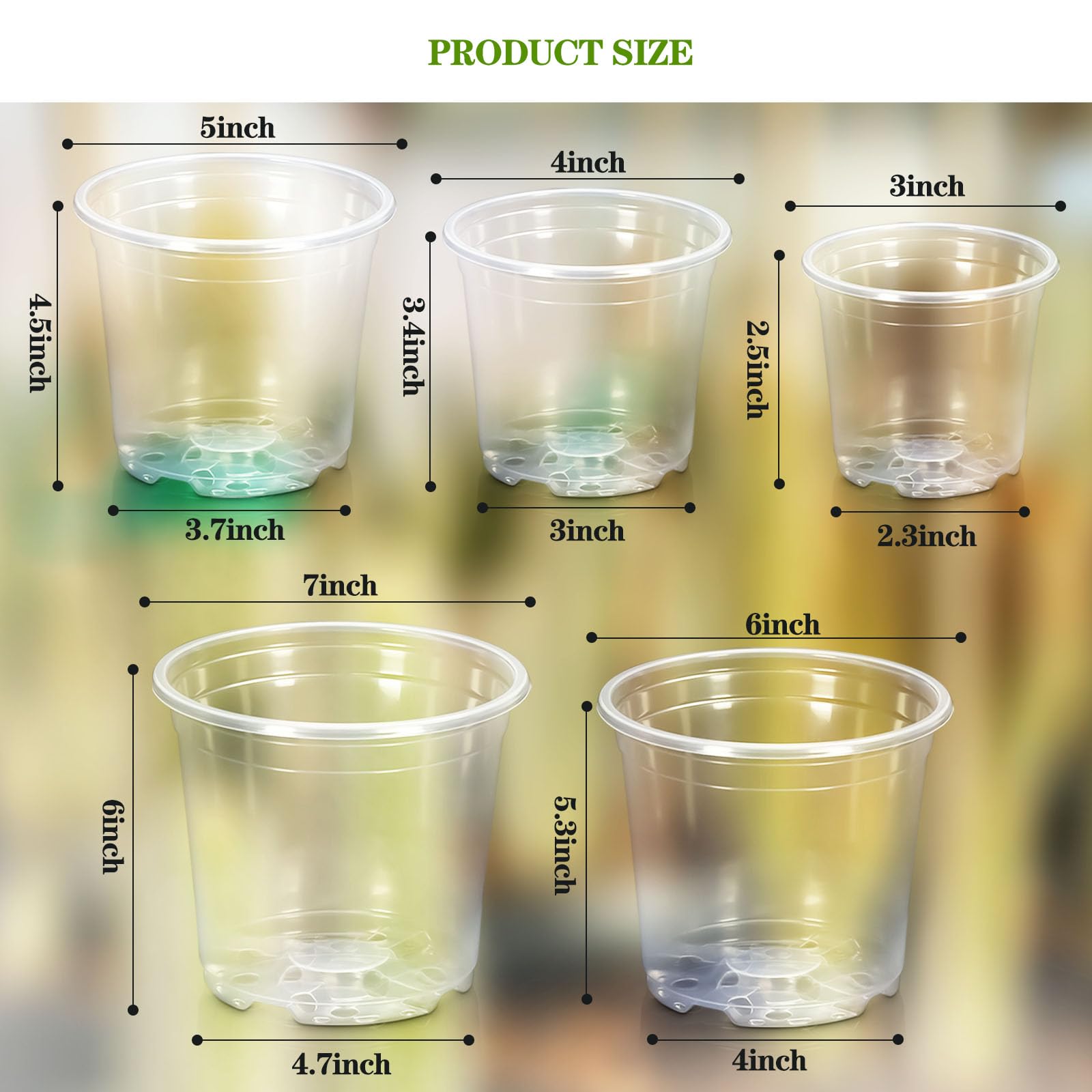 CXIIPOL clear pot 6-inch shows soil visibility for easy plant health checks.