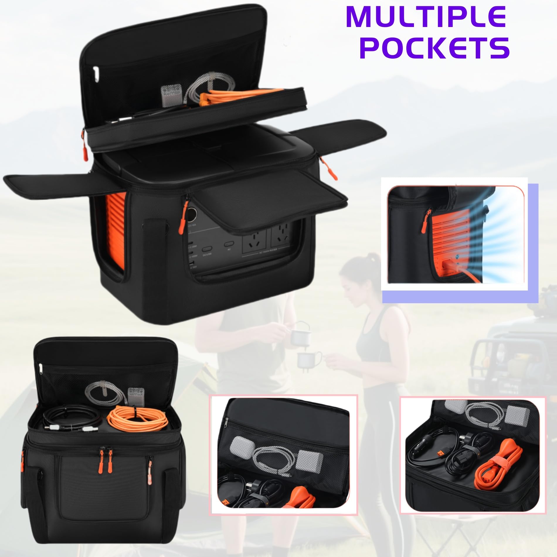 1680D shell resists scratches for rugged outdoor use.