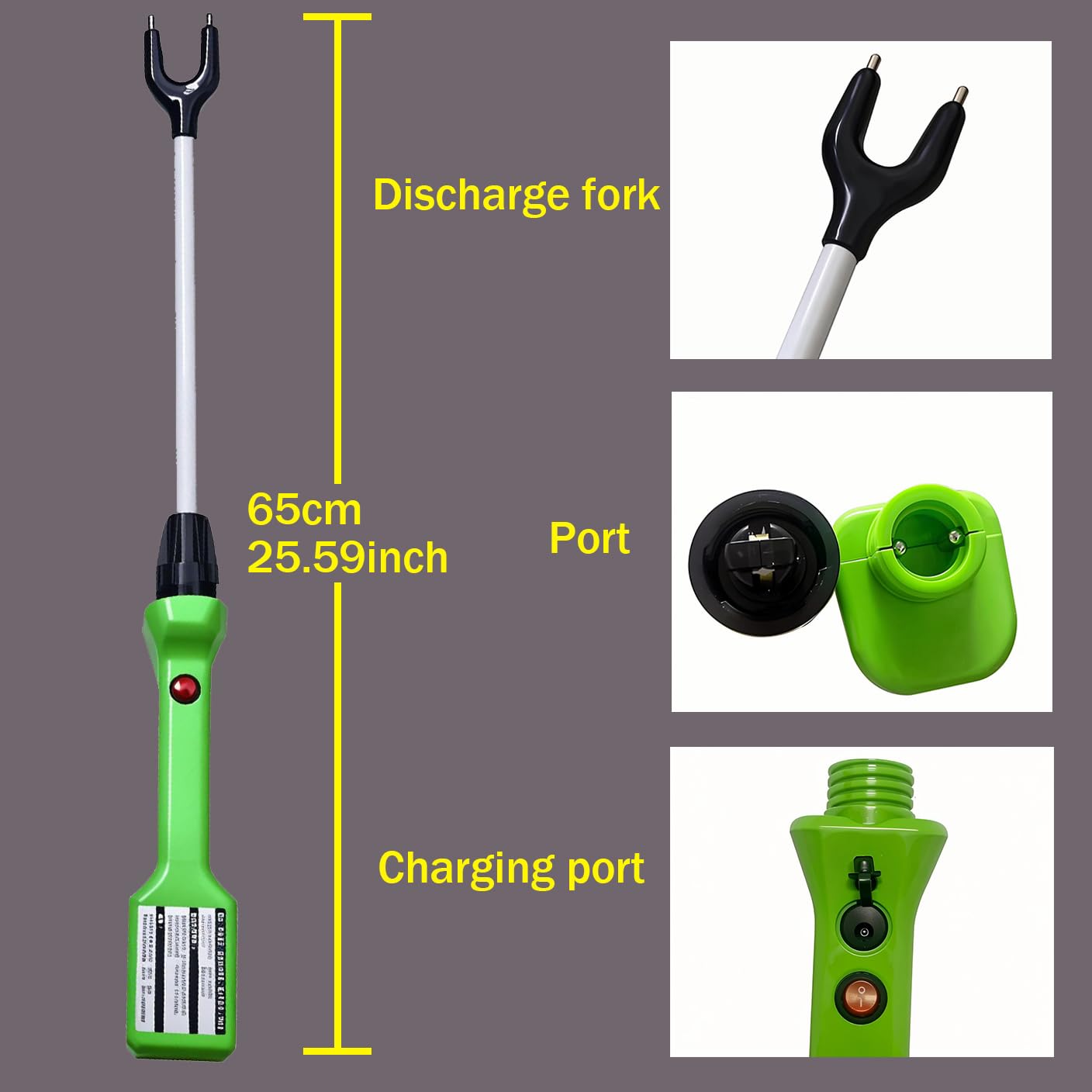CXKXXFWY waterproof IP44 cattle prod suitable for rain and damp conditions.