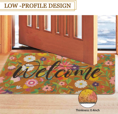 CXQRR Floral Welcome Mat easy to clean and maintain.