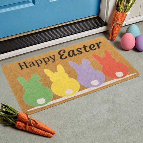 CXQRR front-door mat featuring Easter bunny design for a warm entry.