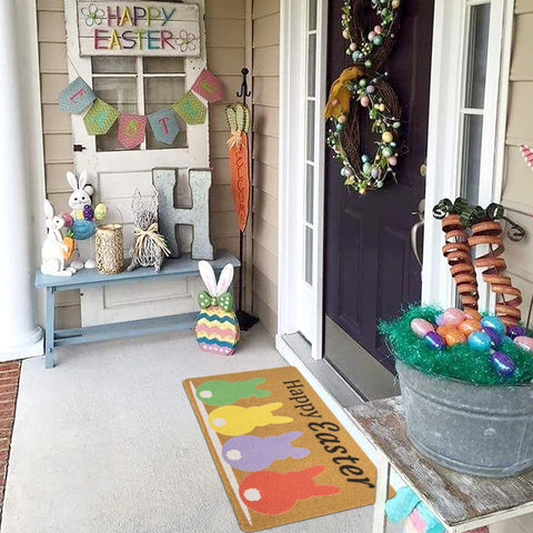 CXQRR rabbit-themed welcome mat catches mud and debris.