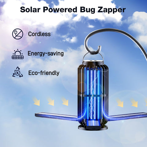 CXRUY Bug Zapper blue UV light attracts insects.
